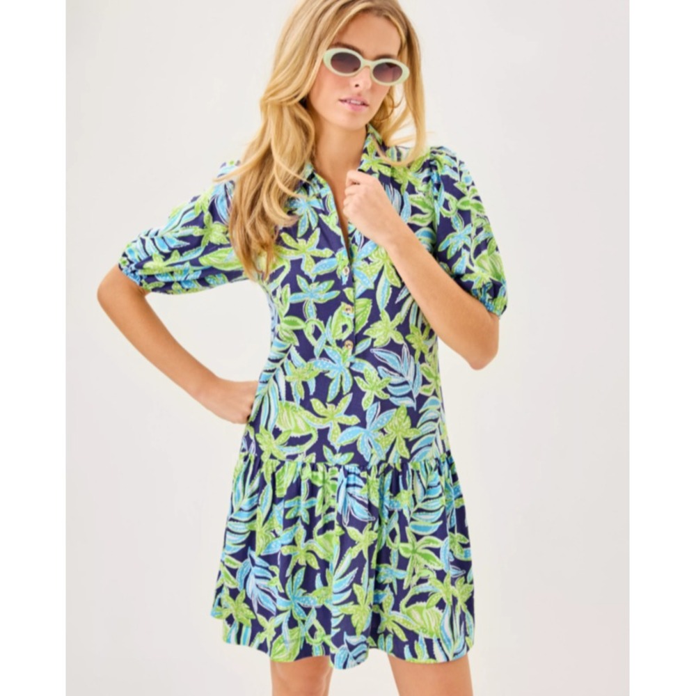 Lilly Pulitzer Bringly Dress Sapphire Pool Tropical Tango Size S NWT